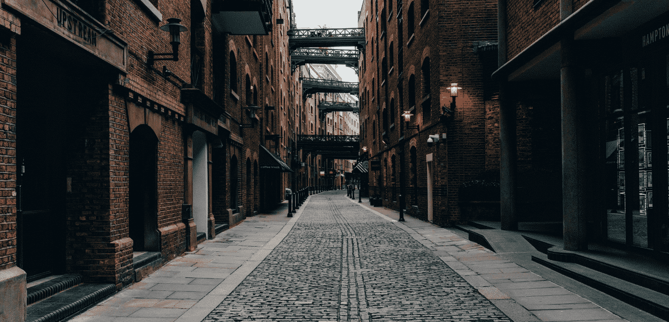 A cobbled alley in London where Paulius used to walk
