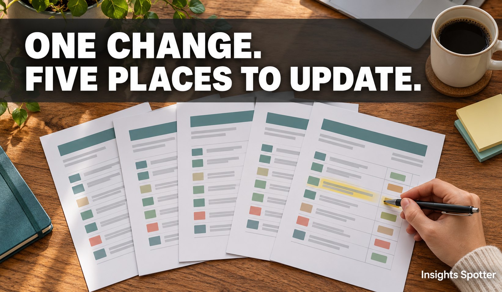 One project change repeated across several updates